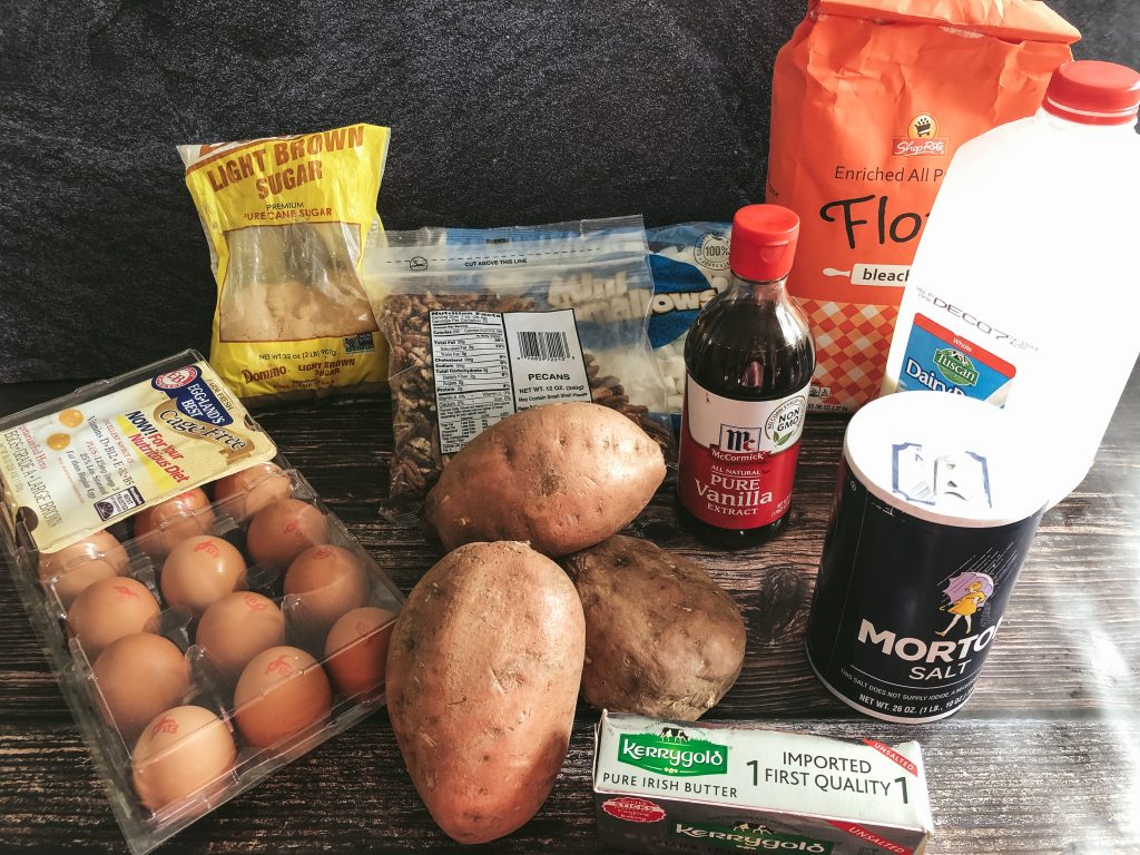 Ingredients for Sweet Potato Casserole