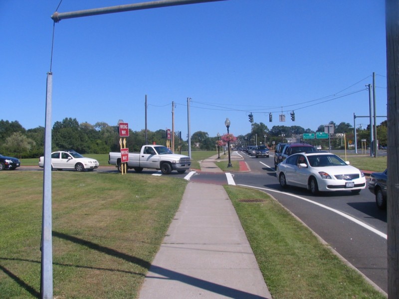 To get to the park from the West, you must walk across two off-ramps from 231