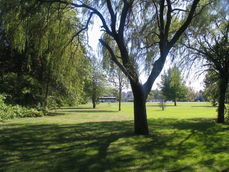 Looking back from the East side of the park
